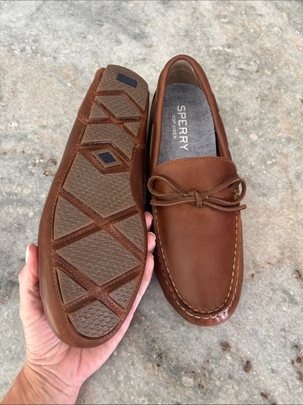 Men’s Sperry Top-Sider Brown Leather Driving Mocs Loafers Size 8